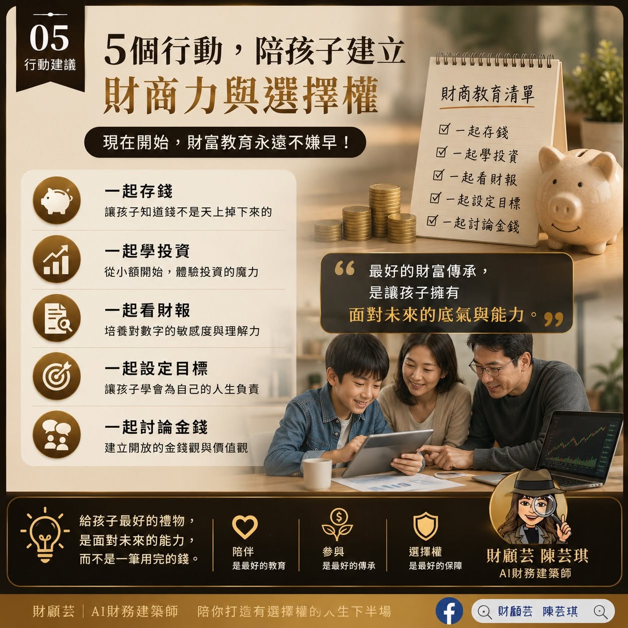 陪孩子建立財商力與選擇權的五個行動