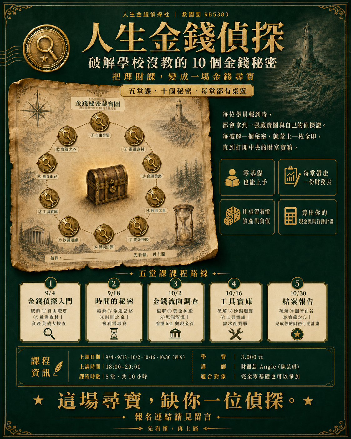 人生金錢偵探五堂課程路線文宣
